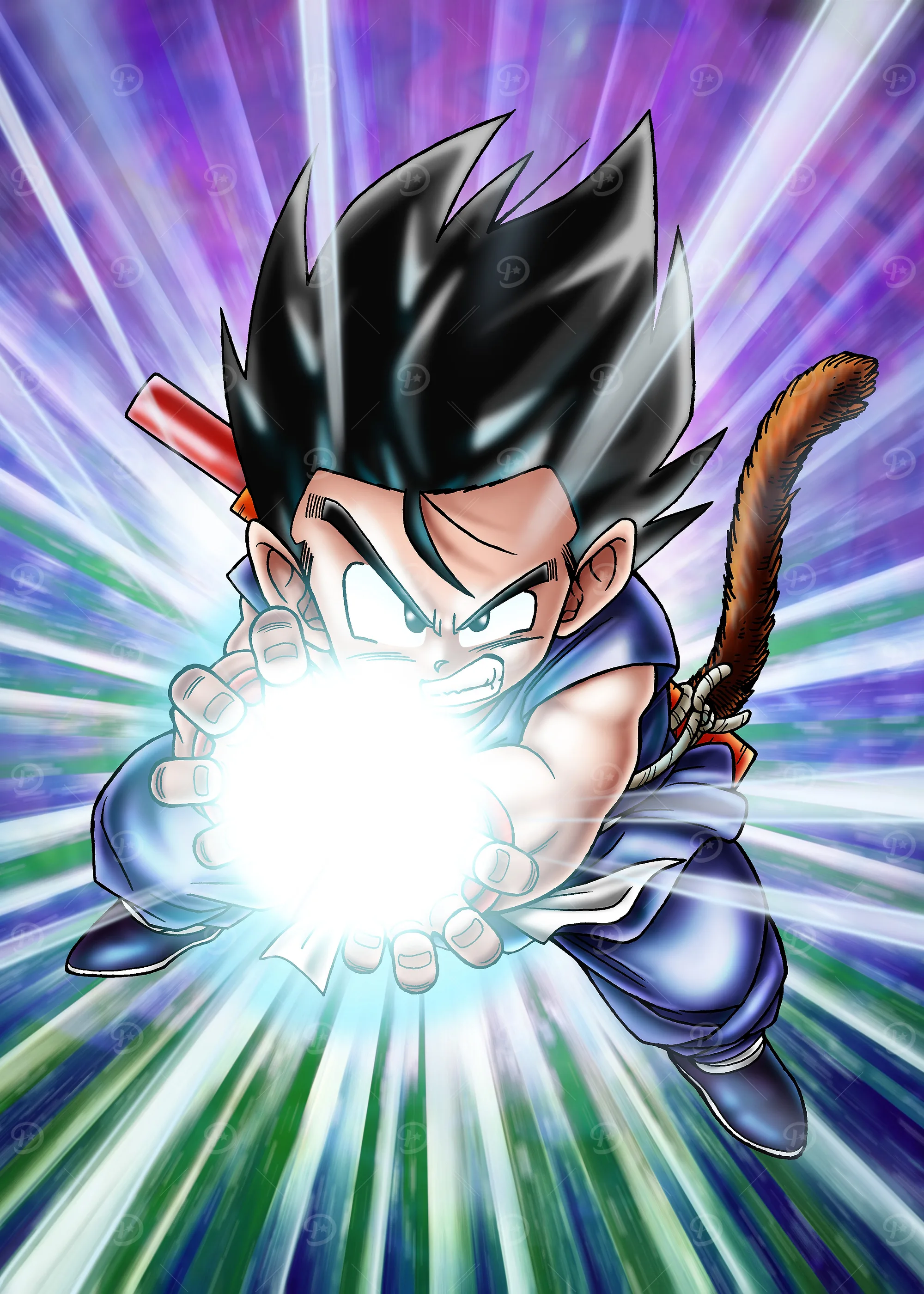 Dragon Ball: Goku Carregando o Kamehameha